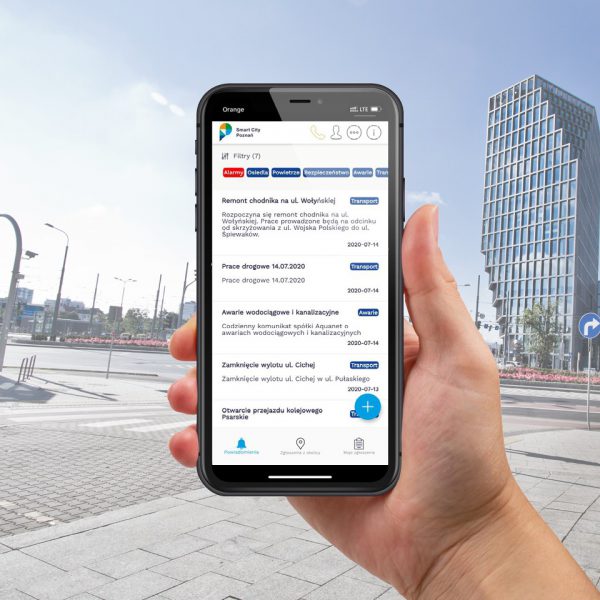 Aplikacja Smart City Poznań ekran