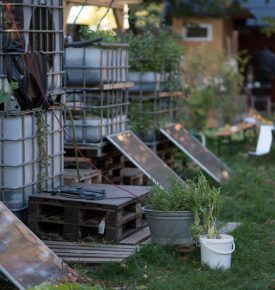 Panele słoneczne w Otwartym Ogrodzie Społecznym w dzielnicy Z-Bau w Norymberdze